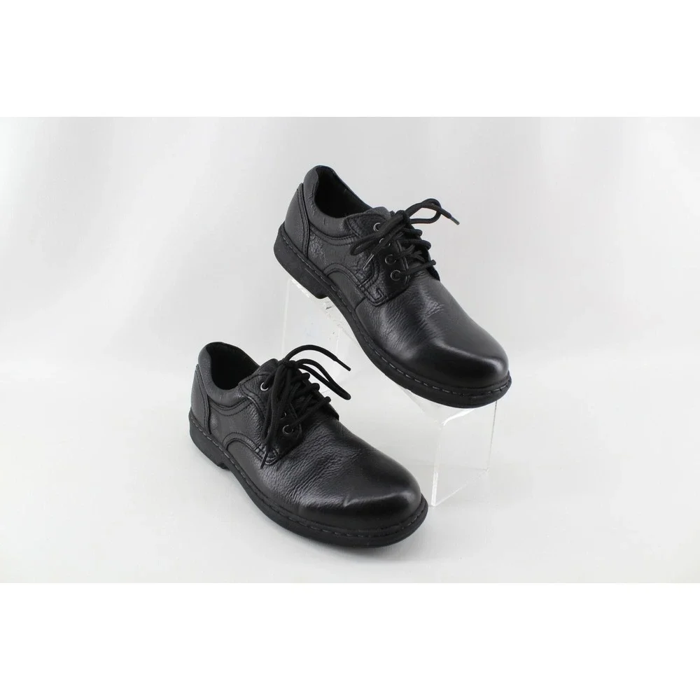 Nunn Bush Black Leather Plain Toe Oxford Men's 9 M US‎ Memory Foam Insoles
